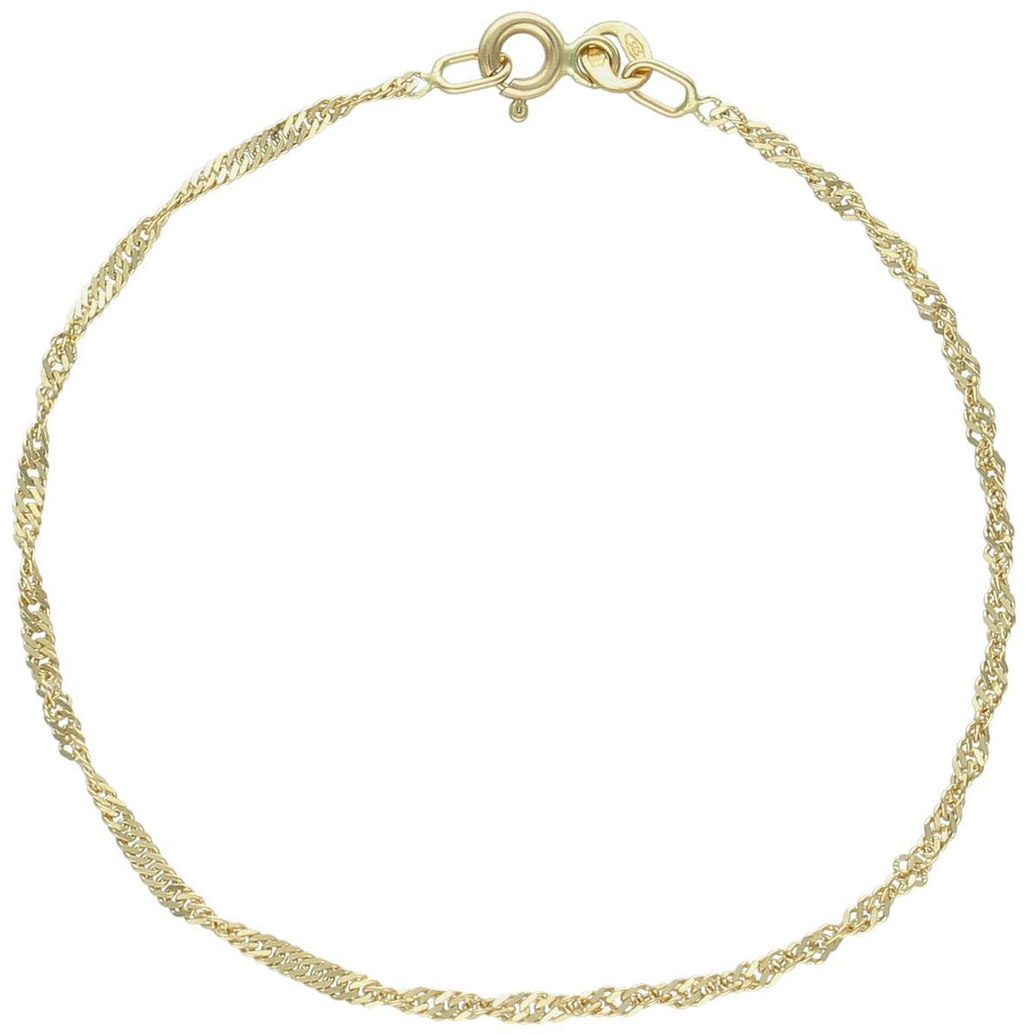 Złota bransoletka Singapur o długości 18 cm i szerokości 2 mm. Wykonana z wysokiej jakości złota próby 585. Lekka, elegancka i ponadczasowa – idealna na co dzień i na prezent.1.jpg